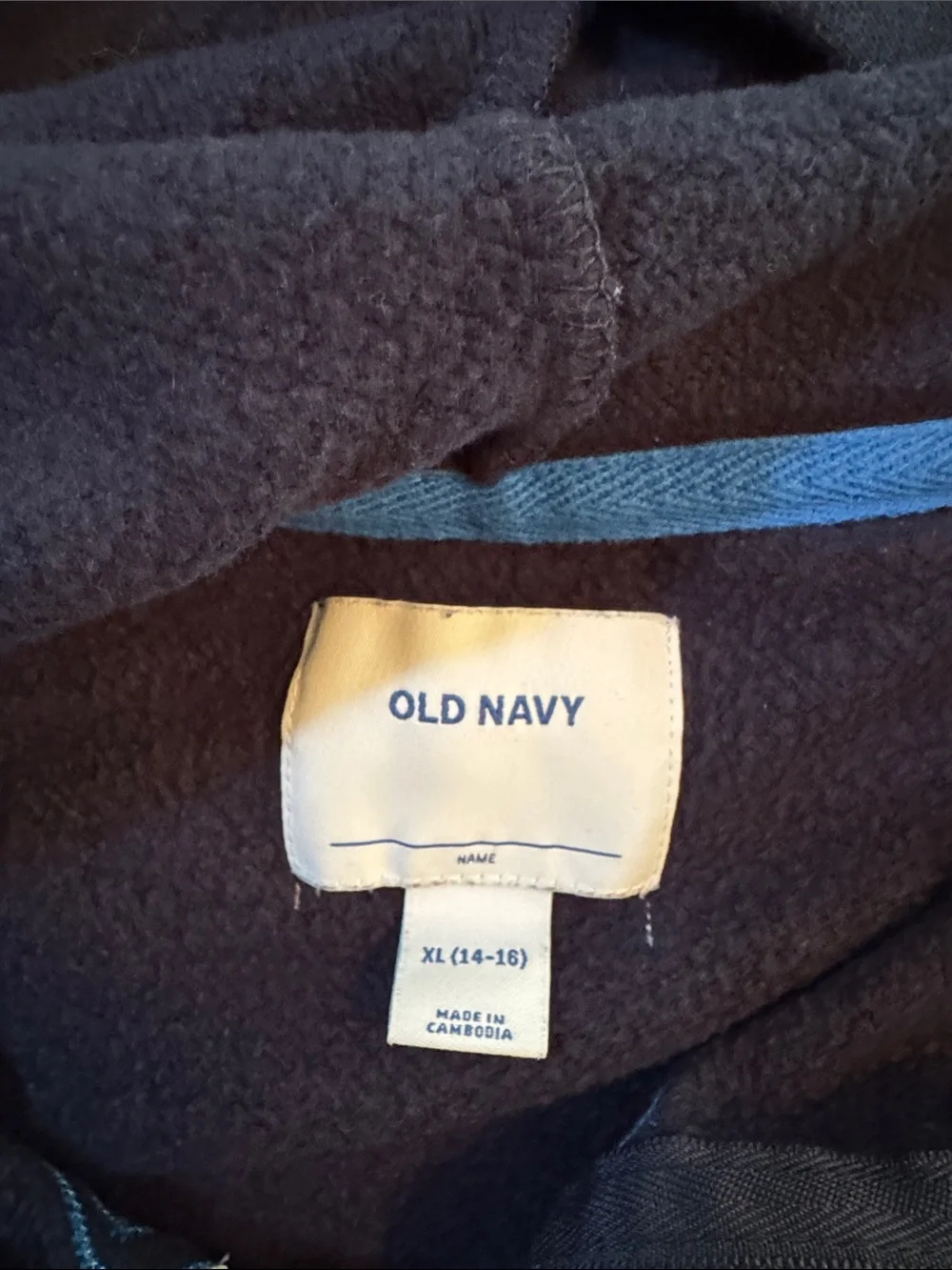 Old Navy Navy Hoodie with Blue OLD NAVY Lettering